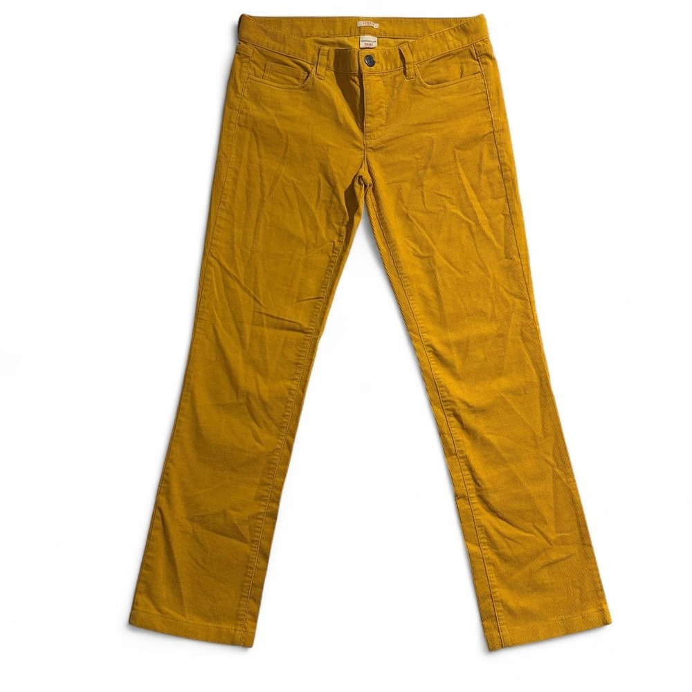 J.Crew Matchstick Mustard Yellow Corduroy Straight Leg Pants 28R